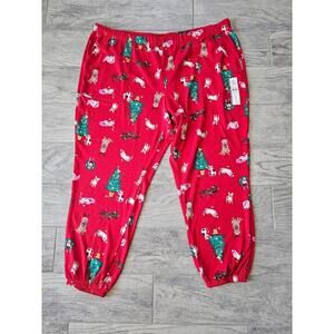 New Women's Joyspun Christmas Pajama Pants Dogs Cats Elastic Waist SZ 3X 22W-24W